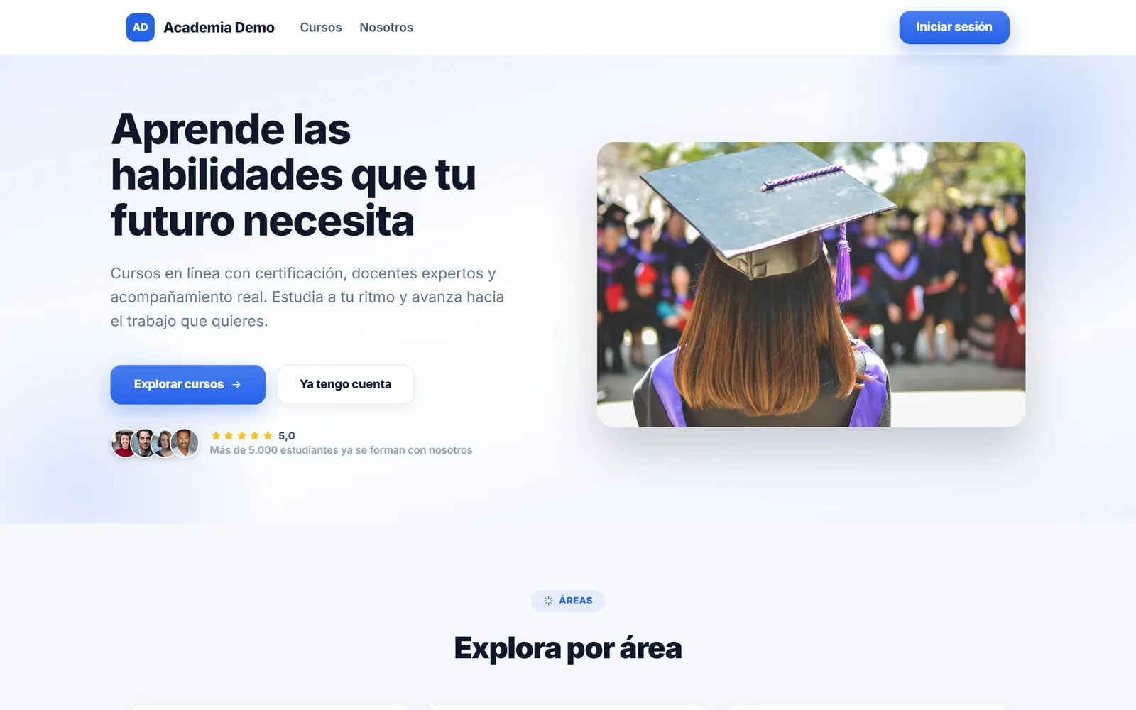 Academia publicada con Talemy, con marca propia
